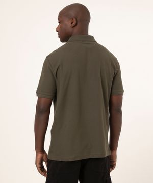 polo comfort básica de piquet verde militar