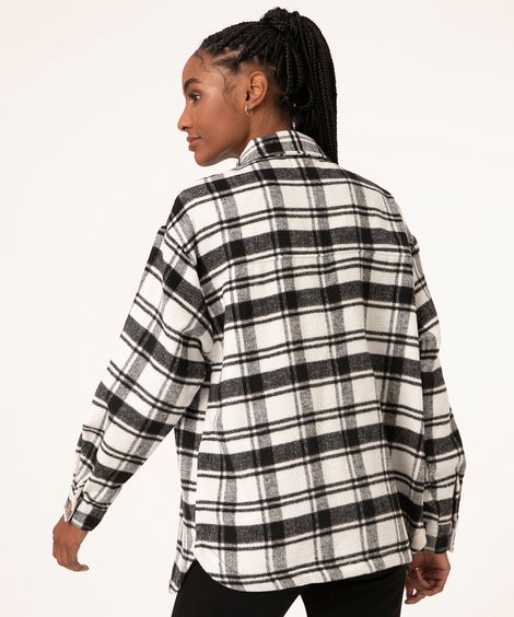 jaqueta shacket xadrez  preto
