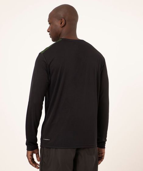 camiseta manga longa esportiva preta