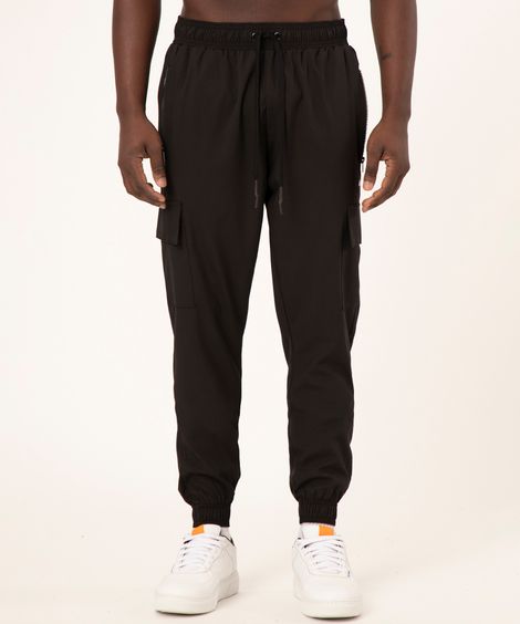 calça jogger cargo esportiva preta