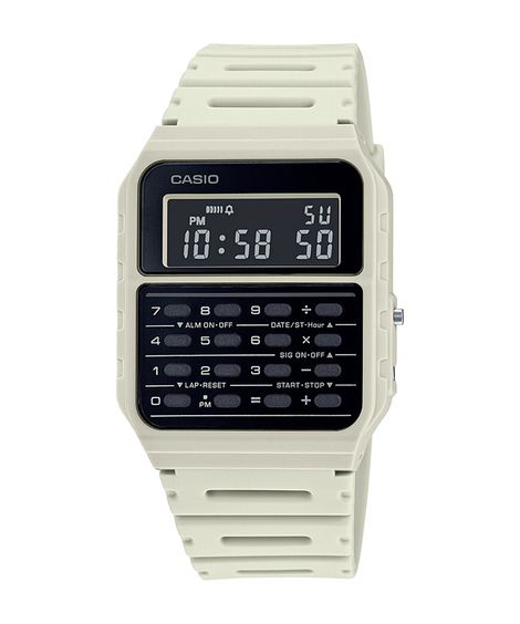 relógio casio visor digital com calculadora CA-53WF-8B branco