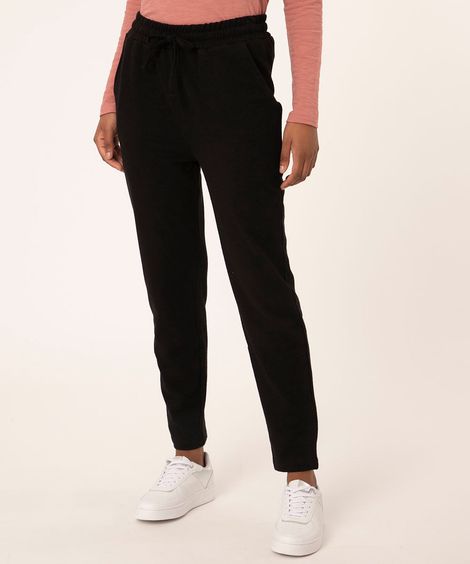 calça jogger de moletom preta