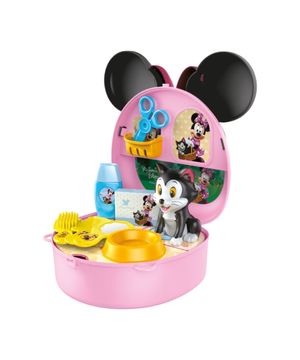 Maleta com Alça Minnie Pet Shop Com Acessórios Multikids - BR1559 Rosa e Preta