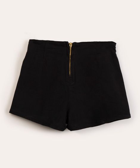 short saia juvenil com fivela  preto