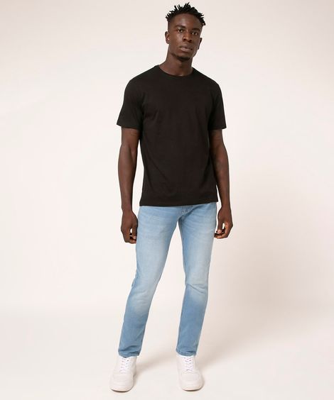 calça skinny jeans comfort azul