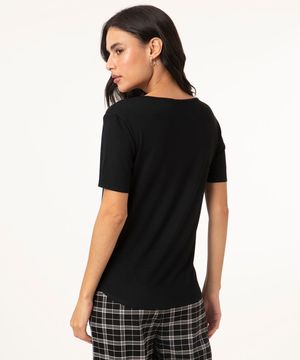 blusa básica manga curta preta