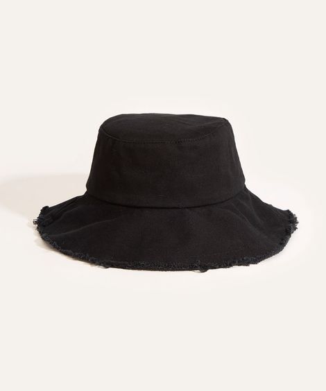 chapéu bucket hat de sarja aba desfiada preto