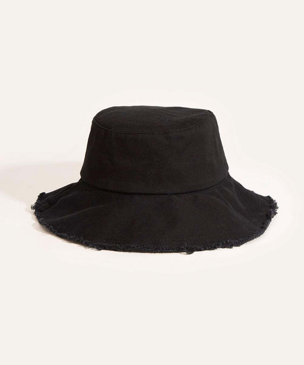 Chapeu Bucket Hat Liso Preto