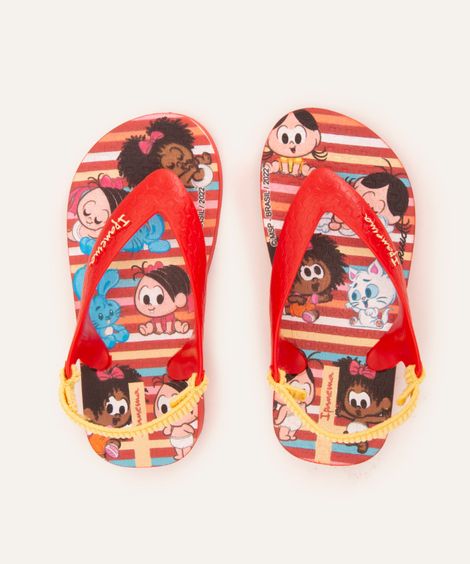 chinelo infantil ipanema turma da mônica baby vermelho claro