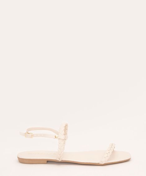 sandália rasteira trançada oneself off white
