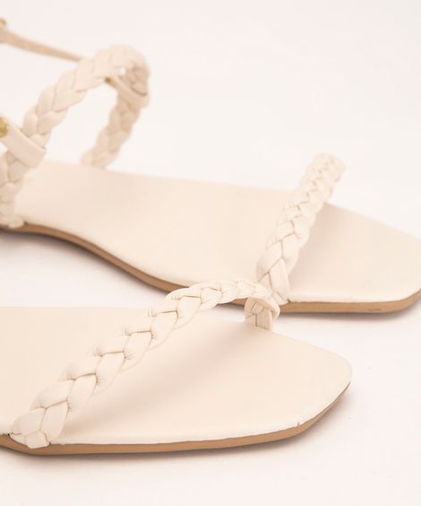 sandália rasteira trançada oneself off white