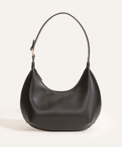 bolsa baguete alça curta preta