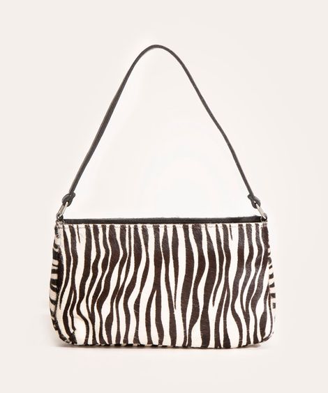 bolsa baguete de couro animal print mindset preta