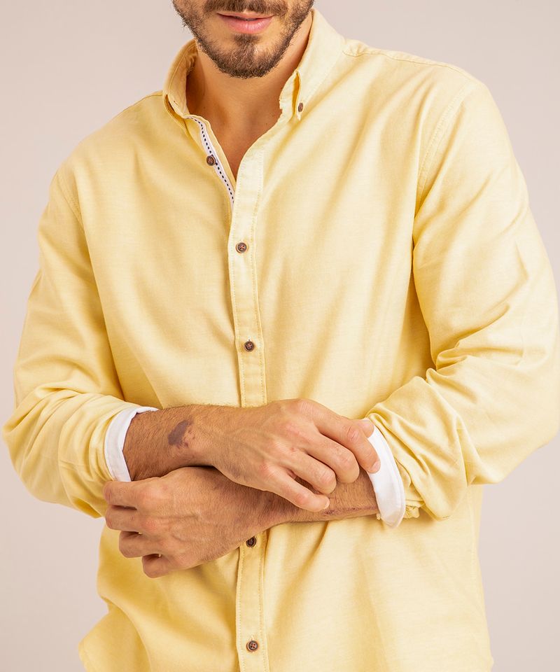 Camisa-Masculina-Comfort-Manga-Longa-Amarela-Claro-9523389-Amarelo_Claro_4