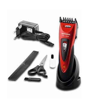 Cortador de Cabelos Mondial Flex Clipper CR-04 Bivolt Vermelho e Preto