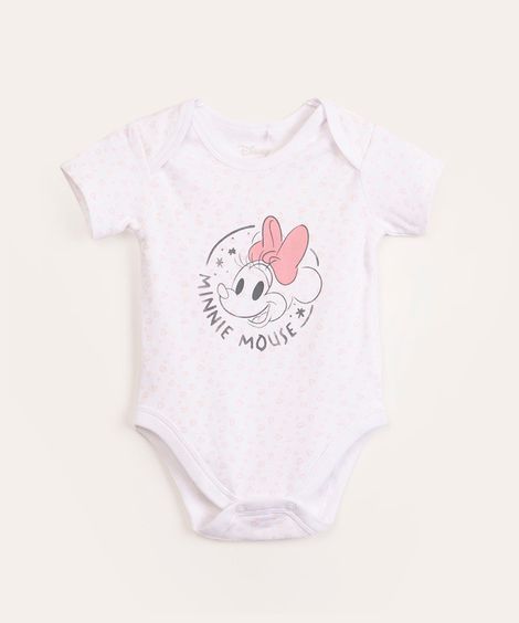 body infantil manga curta minnie off white
