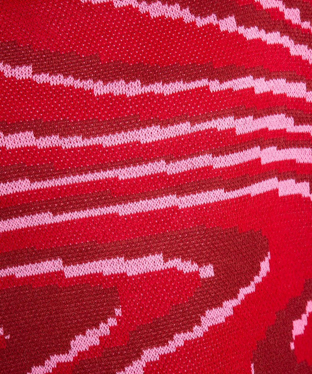 suéter de tricô estampado mindset rosa