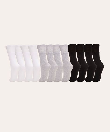 kit 6 pares de meias cano alto multicor
