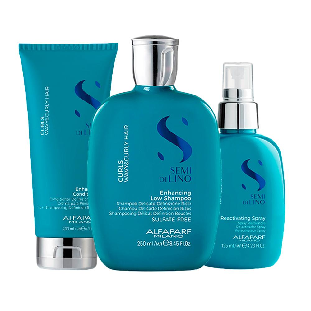Kit Alfaparf SDL Curls Shampoo + Condicionador + Spray