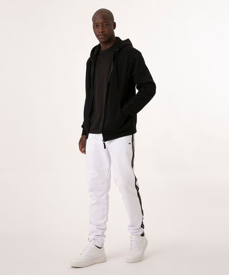 calça jogger de moletom esportiva branco