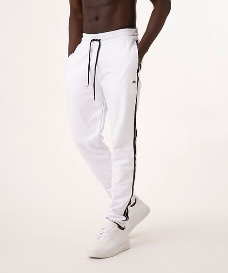 calça jogger de moletom esportiva branco
