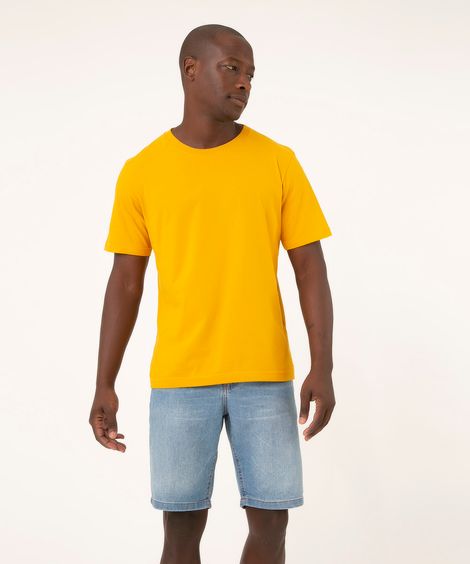 Bermuda Jeans Masculina Slim com Bolsos Azul Médio