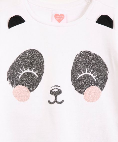 conjunto infantil de moletom panda off white
