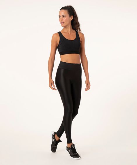 Calça Legging Feminina Esportiva Texturizada Preta