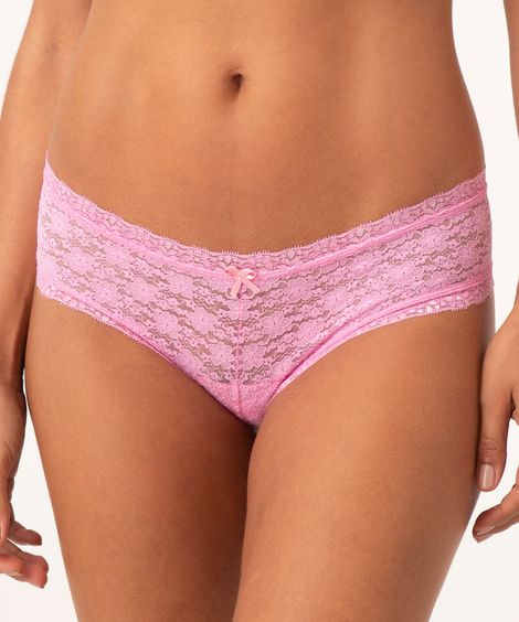 calcinha de renda caleçon rosa