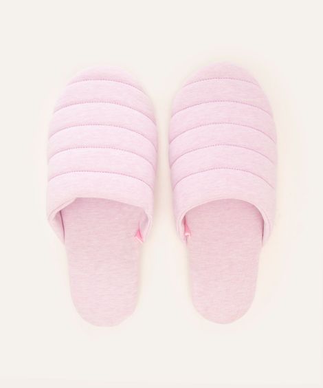 pantufa acolchoada matelassê rosa