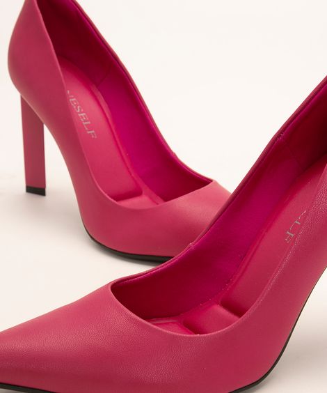 scarpin bico fino salto triângulo oneself pink