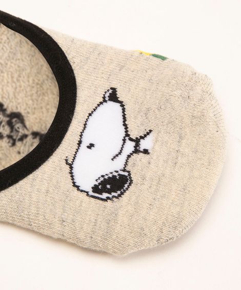 meia sapatilha antiderrapante snoopy cinza mescla claro