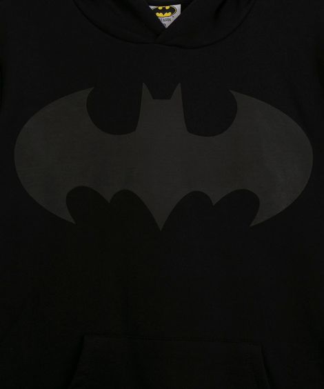 blusão juvenil de moletom batman preto