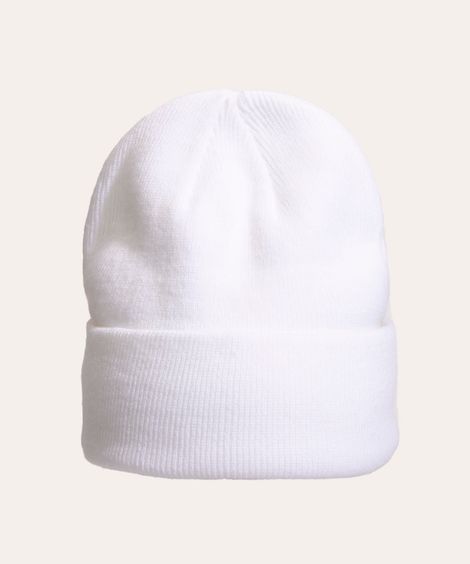 gorro de tricô básico off white