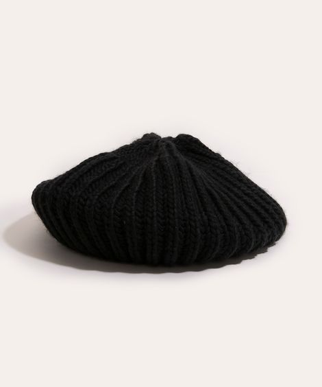 boina de tricot preta