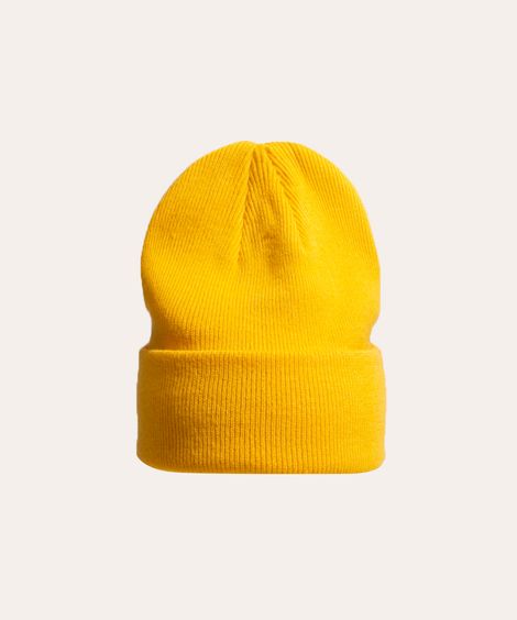 gorro de tricô básico mostarda