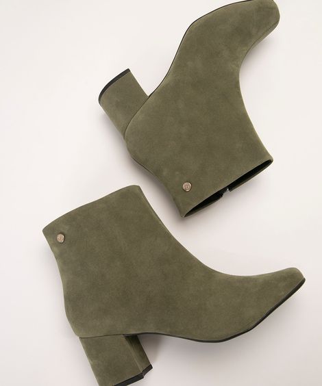 bota cano baixo salto médio via uno verde