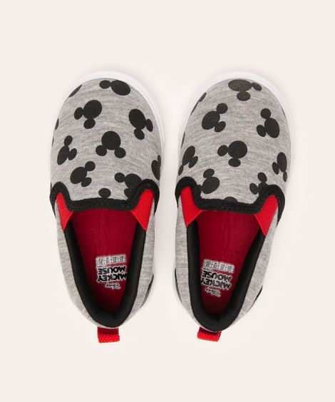 tênis slip on infantil mickey cinza