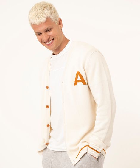 cardigan de tricô college  off white