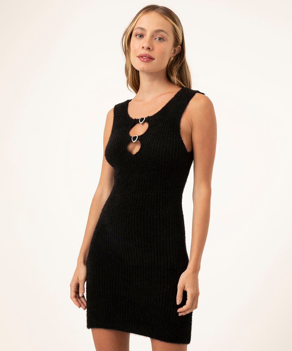 Vestido curto felpudo, da C&A