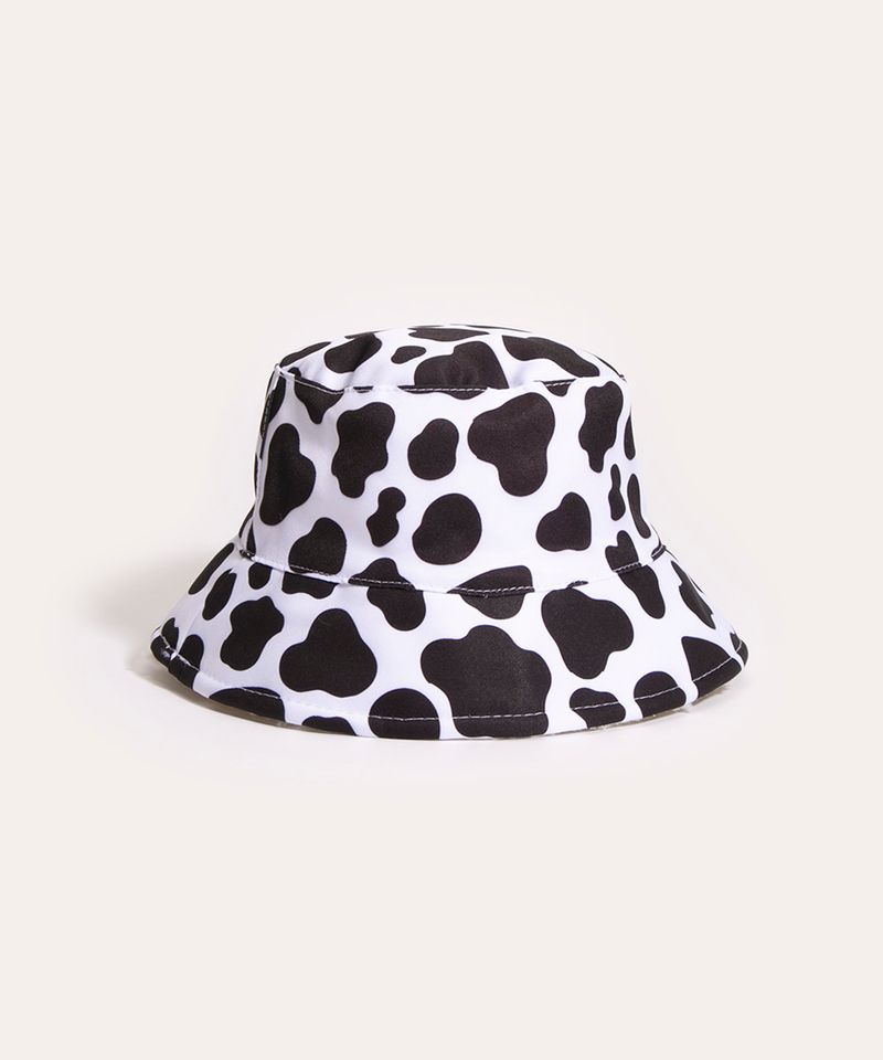 chapéu infantil dupla face animal print com sherpa branco - C&A