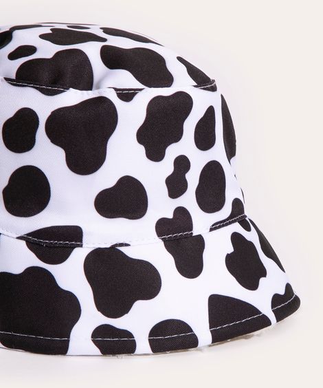 chapéu infantil dupla face animal print com sherpa branco