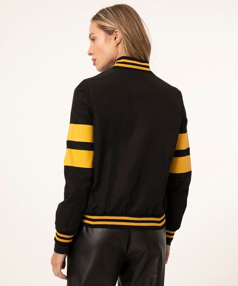 jaqueta bomber college preto