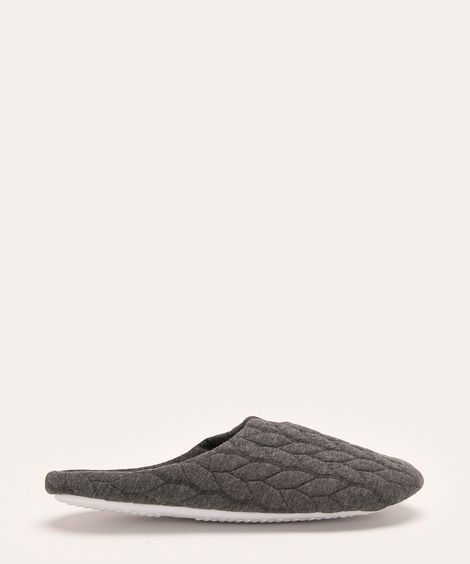 pantufa matelassado com recorte chumbo