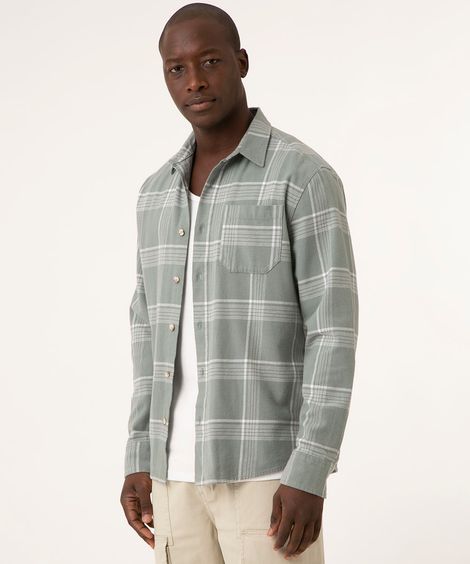 camisa flanelada xadrez verde