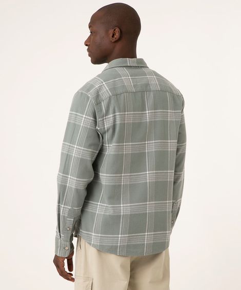 camisa flanelada xadrez verde