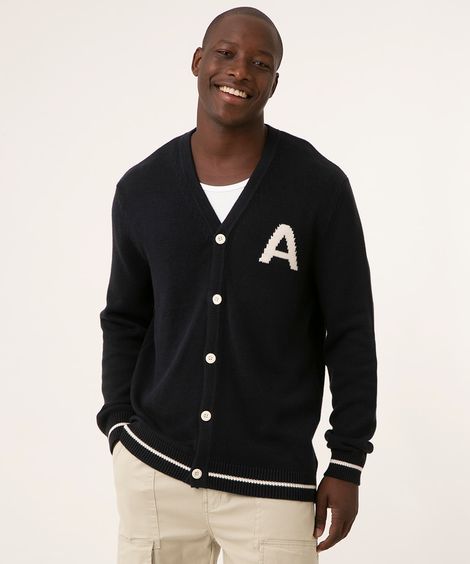 cardigan de tricô college azul marinho