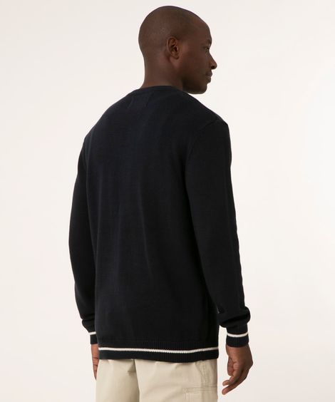 cardigan de tricô college azul marinho