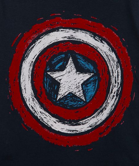 camiseta infantil manga longa capitão américa azul marinho
