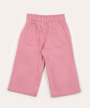 calça infantil wide leg de veludo cotelê rosê
